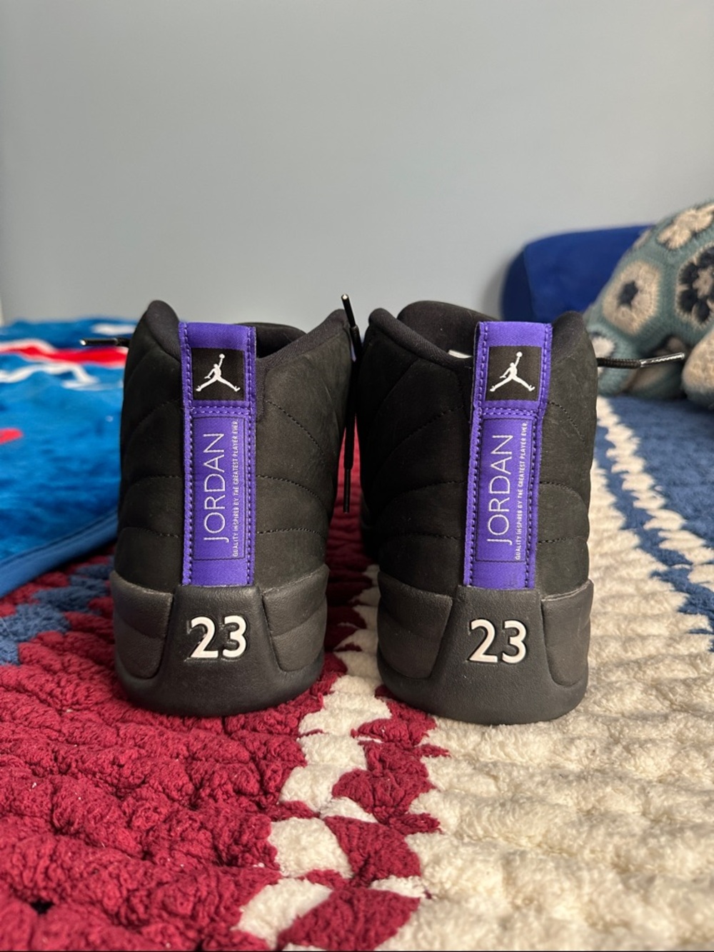 Men’s Air Jordan 12 Retro — Black and Purple Basketball Sneakers - Picture 6 of 6